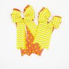 Yellow & Peach Polka Dot Chevron Set of 2 Equestrian Hair Bows-Available on French Barrette, Alligator Clip (Aligator Clip)