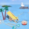 5 Pieces Miniature Fishing Rod Life Scene Dollhouse Decoration Fish Bowl Fishing Net Miniature Fishing Accessories