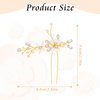 Foryysa Bridal Wedding Hair Pins for Women Gold Rhinestone Flower Headpiece Elegant Handmade Vine Headwear Sparkly Design (2 pcs)