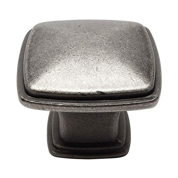 Cosmas 10 Pack 4391WN Weathered Nickel Modern Cabinet Hardware Knob - 1-1/4" Inch Square