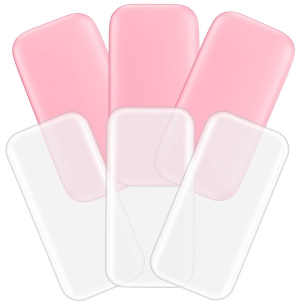 YEAJOIN 6PCS Silicone False Eyelash Holder Pads for Eyelash Extensions Loose Lash, Reusable Eyelash Extensions Tools, Transparent and Pink