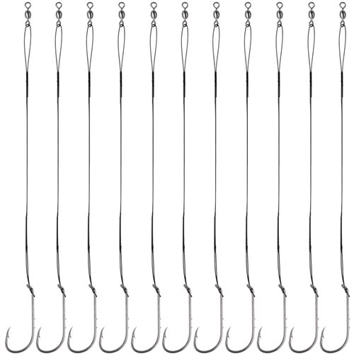 Fishing Hook Rigs Baitholder Snelled Fishing Hooks Saltwater Steel Wire Leader Rigs for Bass Catfish Fishing Lure Rigs