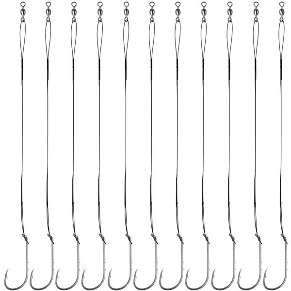 Fishing Hook Rigs Baitholder Snelled Fishing Hooks Saltwater Steel Wire Leader Rigs for Bass Catfish Fishing Lure Rigs