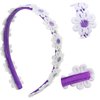 SeBneny Purple Daisy Flower Headband Headdress for Women Non Slip Hair Bands Elastic Ribbon Floral Garland Bridal Head Wear Spring Headband for Party Hair Access 1PCS