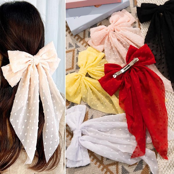 5 PCS Hair Bows hair ribbon Hair Bows for Women Girls,Bow Clips for Women,Bow Clips,Big Bows Hair Clips,Bow-knot Hair Clips for Women Thick Hair & Thin Hair,Nonslip Bows Claw Clips for Women