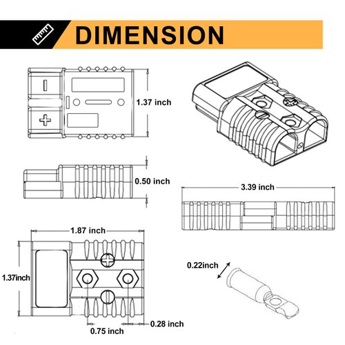 BUNKER INDUST 50A 6-10 Gauge Battery Quick Connect Disconnect Wire Harness Plug Kit 4 Pcs Battery Cable Quick Connect Disconnect Plug for Winch Auto Car Trailer Driver Electrical Devices,Red