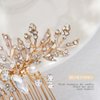 Foyte Crystal Bride Wedding Hair Comb Leaf Bridal Headpieces Rhinestone Hair Pieces Pearl Bridesmaid Side Combs Hair Accessories for Women (rhinestone)
