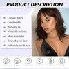 Dark Brown Wavy Bob Wig Natural Brown Curly Bob Wig with Curtain Bangs for Black Women,Synthetic Short Brown Curly Bob Wigs with Bangs Bob Curly Wavy Wig Shoulder Length Wig for Daily Use 4#