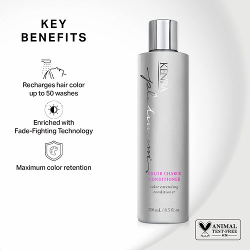 Kenra Platinum Color Charge Conditioner | Color Extending | Recharges Hair Color Up To 50 Washes | Lightweight Moisturizer | Maximum Color Retention | All Hair Types & Colors | 31.5 fl. Oz