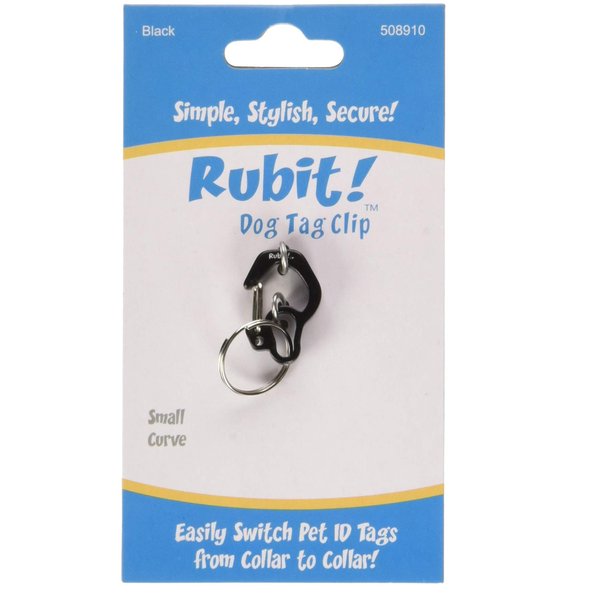 Rubit Small Curve Aluminum Dog Tag Clip - Black