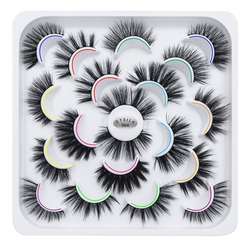 DYSILK Mink Lashes Fake Eyelashes - Mink Eyelashes Fluffy 10 Styles Mixed Pairs 6D Faux Lashes Pack Lashes Natural Look Wispy Fluffy Cat Eye Reusable False Eyelashes