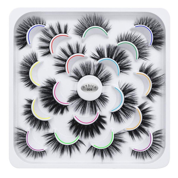 DYSILK Mink Lashes Fake Eyelashes - Mink Eyelashes Fluffy 10 Styles Mixed Pairs 6D Faux Lashes Pack Lashes Natural Look Wispy Fluffy Cat Eye Reusable False Eyelashes