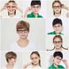 ANDWOOD Blue Light Glasses Kids Girls Boys 3 Pack Computer Gaming Anti Blue Ray Age3-12 TR90 Frame Unbreakable Eyeglasses