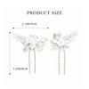Brishow Flower Bride Wedding Hair Pins Silver Leaf Hair Pieces Bridal Pearl Hair Accessories for Women and Girls