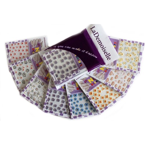 Pretty Flowers Nail Art 3D Stickers Decals, 8-Pack/III-8/