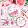 APOWBLS One In A Melon Party Decorations Tableware, Watermelon Party Supplies For 1st Birthday, Plate, Napkin, Tablecloth, Fork, Watermelon First Birthday Plates & Napkins Party Decorations | Serve 24