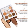 ecofavor Brown Eyeshadow Palette Nude Natural Matte Shimmer Glitter 9 Colors,Highly Pigmented Waterproof Warm Eye Shadows Pallet, Naked Earth Tones Makeup Palettes, Easy to Blend for Beginners