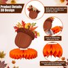 KatchOn, Thanksgiving Centerpieces For Tables - Pack of 12 | Thanksgiving Honeycomb Centerpiece for Thanksgiving Decorations, Turkey Decorations | Thanksgiving Table Decor, Thanksgiving Party Supplies
