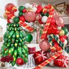 Wamnexti 5 Pack Christmas Candy Canes, 4.9FT Tall Aluminum Film Foil Balloons Big Holiday Balloons for Xmas Home Party Decoration Green