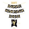 YQUQWN Happy New Year Banner 2025, No DIY 10 Feet Disco New Years Decorations, Happy New Year Sign 2025, NYE Party Supplies New Years Props, New Years Eve Party Supplies, Happy Holidays Banner
