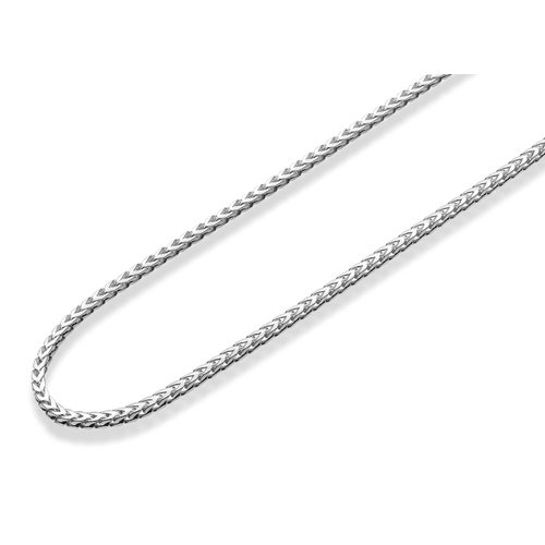 Miabella Italian Solid 925 Sterling Silver 2mm Franco Square Box Link Chain Necklace for Men Women Made in Italy (Length 18 Inches (Small))