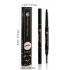 AMAKO Automatic Twin Eyebrow Pencil Waterproof Smudge-proof Triangle Eyebrow Pencil Duo with Brush (Pack of 1, 04#Light brown)