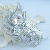 Sindary Wedding Headpiece 4.33" Rhinestone Crystal Bridal Peacock Feather Hair Comb (Silver-Tone Clear)