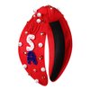 CEALXHENY 4th of July Headbands for Women, 4th of July Accessories, American Flag Patriotic Headbands, Rhinestone Pearl Knotted Headbands Beads Embellished Jeweled Headbands Holiday Gifts (USA-Red2)