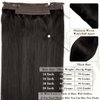 Invisible Wire Hair Extensions Human Hair 18 Inch 95g Hair Extensions Natural Straight Wire Hair Extensions with Transparent Fish Line Invisible Hairpiece(1B#Natural Black)