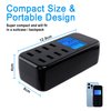 USB Charging Station, 60W 8 Port Charging Hub 12A USB Charger Station with LCD Display for Multiple Devices, Smart Desktop Charger for iPhone 14/14 Pro/13 Pro/13 Pro Max, Galaxy, iPad
