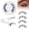 Tongpeil Magnetic Eyelashes Kit without Eyeliner Magnetic Lashes Natural Look False Lashes Reusable Magnetic Lashes Kit No Glue Faux Mink False Eyelashes with Magnets
