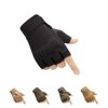HYCOPROT Fingerless Gloves, Protective Breathable Lightweight Outdoor Gloves for Hunting, Motorcycling, Climbing (S, Black)