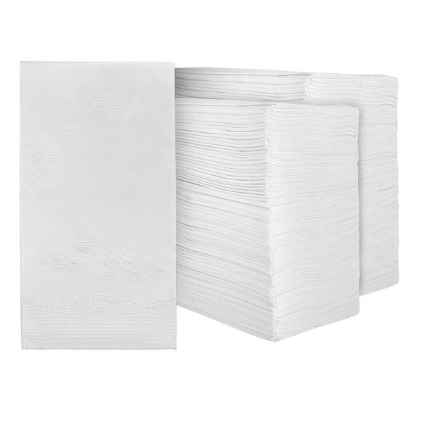 Kingzak White Dinner 16.5"X15" | Eight Fold | 2-Ply | Pack of 200 Napkin, 200 Count