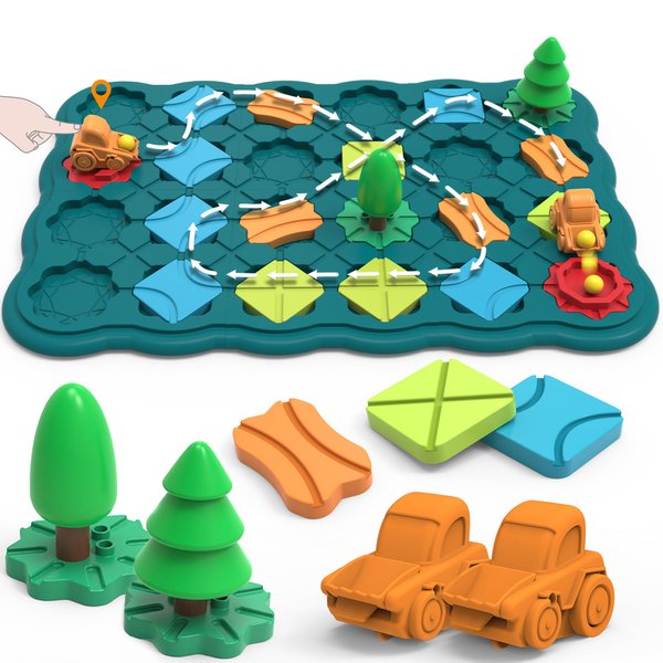Kids Toys STEM Board Games - Logic Road Builder Brain Teasers Puzzles for 4 5 6 7 Year Old Boys Girls, Educational Montessori Xmas Gifts for Ages 4-8 Preschool Classroom Learning