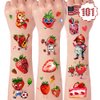 101+ Strawberry Temporary Tattoos – Waterproof Fake Tattoos for Kids, Girls, Boys, Teens & Adults – Ideal for Birthday Parties & Decorations (B)