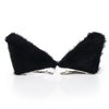 Luwint Cat Ears Hair Clips Furry Cat Barrettes Headwear Cute Black Catwomen Hairpin Accessory for Halloween Costume Dress Anime Cosplay Party Favors