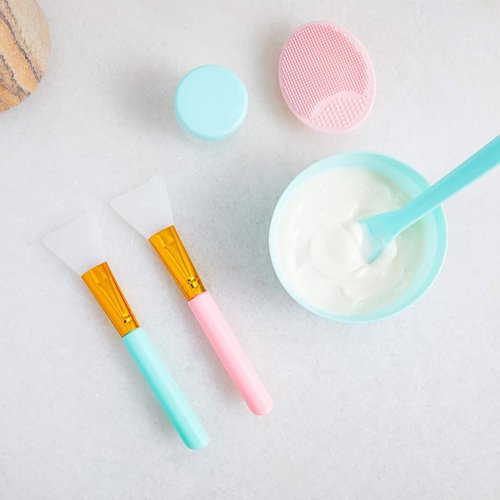 10 Piece Silicone Face Cleanser and Body Scrubber Pad, Exfoliating Scrub Brush for Shower, 5 Colors