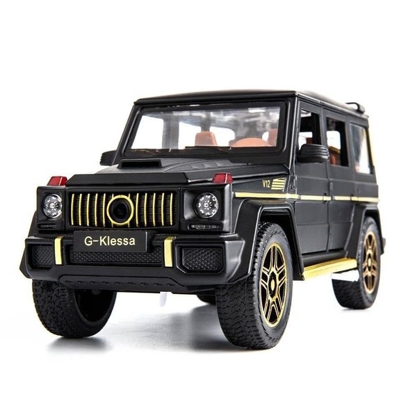 BDTCTK 1/24 Benz G63 AMG Model Car, Zinc Alloy Pull Back Toy car with Sound and Light for Kids Boy Girl Gift (Black)
