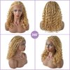 RESHE 18’’ Box Braided Lace Front Wigs For Black Women Short Knotless Cornrow Braids Wigs Braiding Wigs Baby Hair Synthetic Light Weight Braiding Wig For Black Women (#27/613M-#Beige)