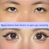 Bottom Lash Clusters DIY Eyelash Extensions - DAODER 96pcs Wide Stem Lower Lashes Natural Look Clear Band Lashes for Bottom Eyelashes 7mm (Bottom Lashes Kitten)