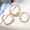 6Pcs Metal Chain Bracelet Hair Ties Elastic Hair Ring Ropes Hair Jewelry Accessories Ponytail Holders Bracelet Hair Ties With Beige Black Elastic, 3pcs Gold and 3pcs Silver