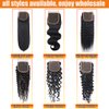 Brazilian Virgin Human Hair Deep Wave Lace Closure 4x4 Free Part 100% Unprocessed Virgin Brazilian Deep Curly Human Hair Lace Closure Natural Black Color (16Inch Deep 4X4 Lace Closure)