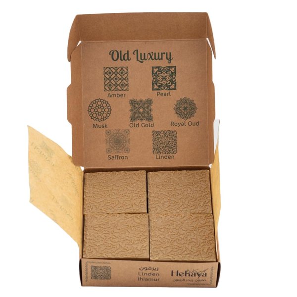 Natural Olive Oil Soap bars with Organic Ingredients, Vegan Soap, Moisturizing, Handmade, Scented With Essential Oils, Body Soap Bars for Women and men (Linden) (Pack of 4 Bars) 17.6 Ounce