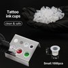 Autdor Ink Caps Cups Small - 1000pcs Tattoo Pigment Cups Caps Disposable Tattoo Ink Cups for Microblading Permanent Makeup Pigment Clear Holder Container Caps