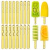 15 Pcs Acrylic Sticks Reusable Popsicle Sticks Ice Cream Candy Cake Pop Heart Star Leaf Pattern Golden Mirror Home Party DIY Craft Supplies