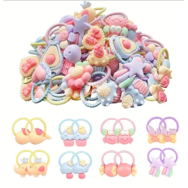 Beauty Queen 20Pcs Baby Hair Ties for Girls,Cute Small Hair Ties for Thin Hair,10 Pairs Ponytail Holders Elastic Hair Rubber Bands Hair Accessories for baby girls infant toddler kids (style Mix)
