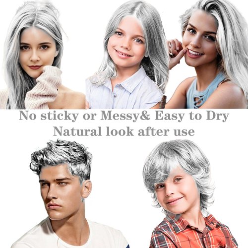 COLAYERIST White Hair Color Wax Temporary Washable, Temporary Hair Color Dye for Kids, Hair Makeup Paint Wax for Parties or Cosplay, Hair Coloring Products No Messy (White)