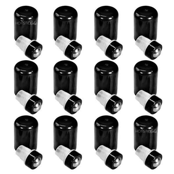 Roller Ball Inserts for 5ml 15ml Essential Oil Bottles – Tops Accessory to Turn Oils Bottle Into Instant Rollers - Fits doTERRA, Young Living, Plant Therapy - Leakproof, Metal, Reusable, 12 Pack