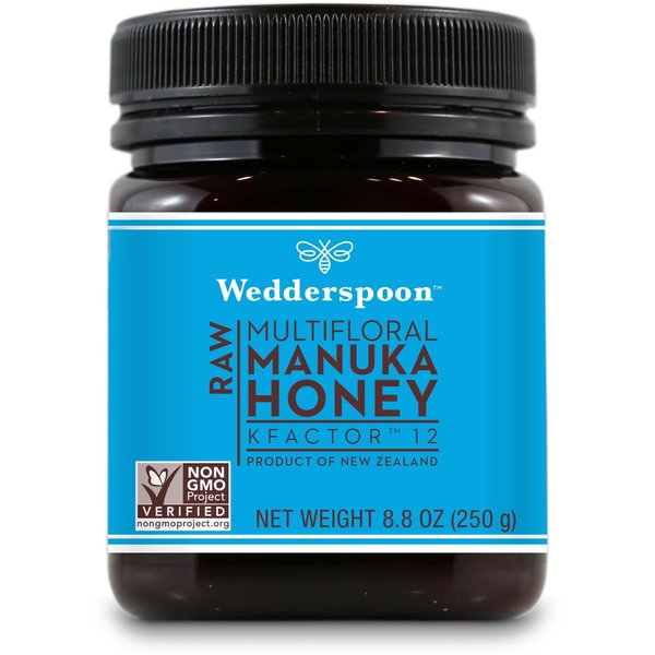 Wedderspoon Raw Premium Manuka Honey, KFactor 12, 8.8 Oz, Unpasteurized, Genuine New Zealand Honey, Non-GMO Superfood, Traceable from Our Hives to Your Home