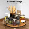 Lazy Susan Turntable Organizer for Cabinet Pantry Kitchen Countertop Refrigerator Cupboard, Pine Wood, 9", Carbonized Black